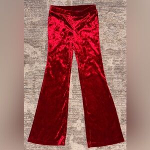 Velvet Red Kids Flare Pants